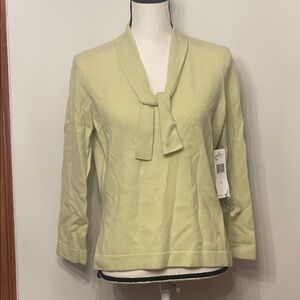 Vintage Jones New York 100% Cashmere Pastel Green V-Neck Sweater
